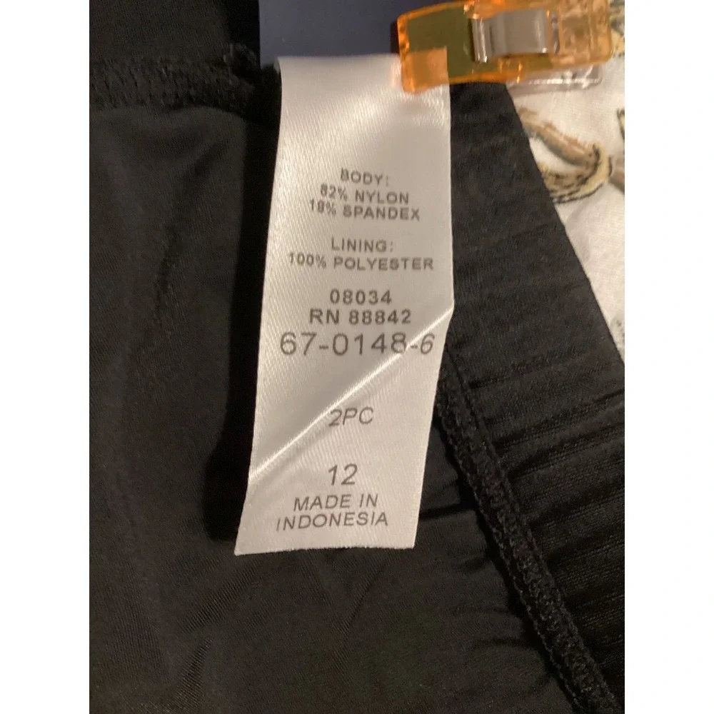 Kim Gravel‎ Womens Black Swim Short Set Size 12